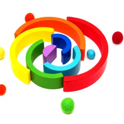 Montessori Rainbow, Wooden colouring rainbow, Rainbow wood sets