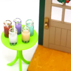 Gnome drink sets, Miniature drinks, Bubble tea Miniature