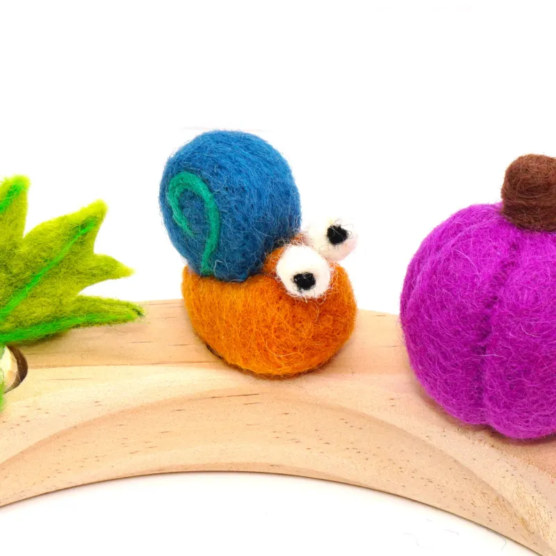 snail ornament, felt cute snail, Birthday gift tag