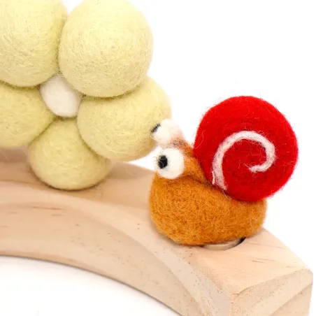 snail ornament, felt cute snail, Birthday gift tag