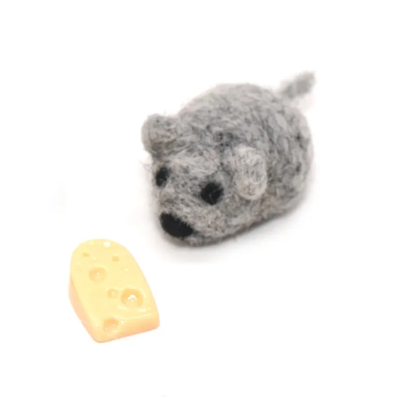 Mäuse gefilzt, Filz Maus mit Käse Stück, Mini Mäuse, Mini Maus