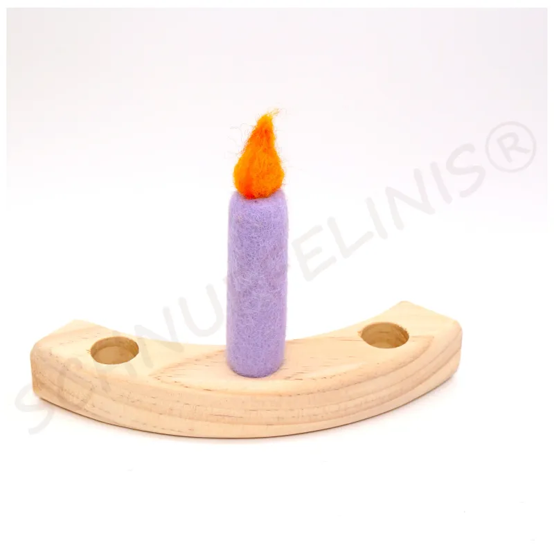 Felt candles felted, Felt candle wet felted, candle for toddler & kids