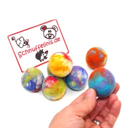 handmade marbled felt balls, felt mottled, mottled felt balls