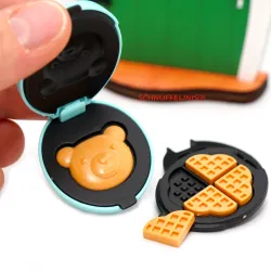 Miniature decoration set, tiny waffle maker set, tiny Christmas idea