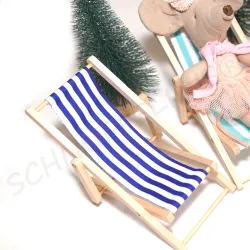 Miniatur sun chair, folding dolls house sun chair Maileg, dolls house