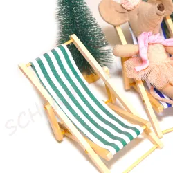 Miniatur sun chair, folding dolls house sun chair Maileg, dolls house