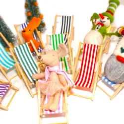 Miniatur sun chair, folding dolls house sun chair Maileg, dolls house