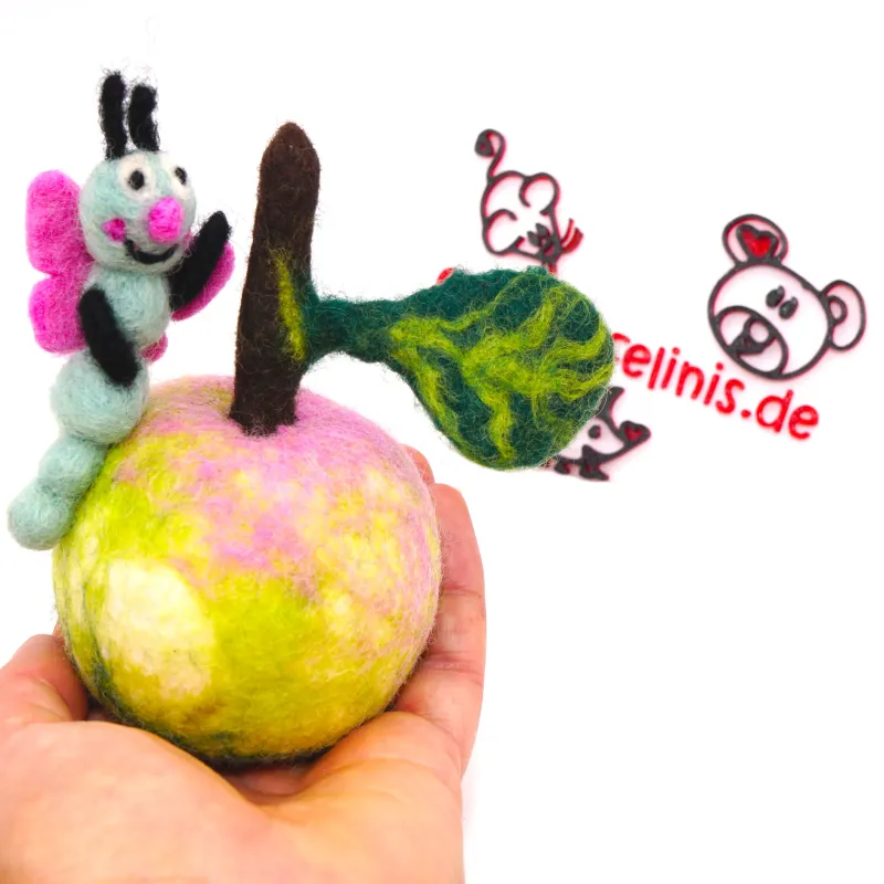 Pomme XXL avec ver pour cernes annuels, Pomme XXL enfants bébé