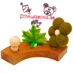 Holzpilz Filzstecker Set, Blume Pilz Blatt Filz Deko