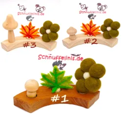 wooden mushroom leave flower autumn plugs, felt flower XXL sets plug