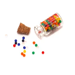 Bonbon Glas Miniatur Wichtel, Mini M&Ms, Puppenhaus Bonbons im Glas