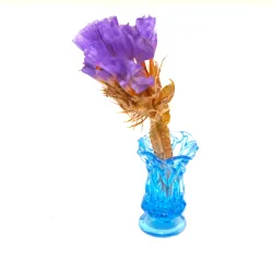 blaues Glas Mini, Miniatur Wichtel Glas, Mini Vase blau