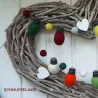 Chaîne lumineuse à boules de feutre, décoration de sapin pour Noël