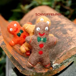 Christmas gingerbread men, Christmas ornaments, felt gingerbread