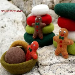 Christmas gingerbread men, Christmas ornaments, felt gingerbread