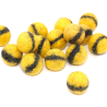 Felt balls striped set of 10