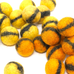 Filzkugeln gestreift 10er Set Mix