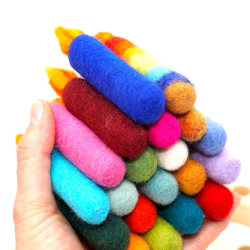 Filzkerzen Kerze 27 petrol Schnuffelinis