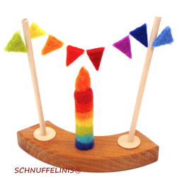 Filzkerzen Kerze Regenbogen gestreift