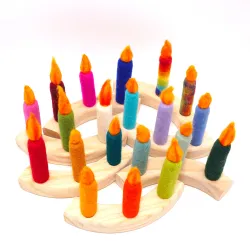 Felt candles felted, Felt candle wet felted, candle for toddler & kids