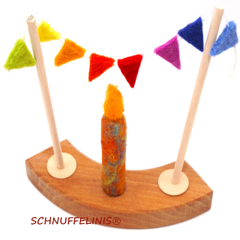 Filzkerzen Kerze B2 Regenbogen Schnuffelinis