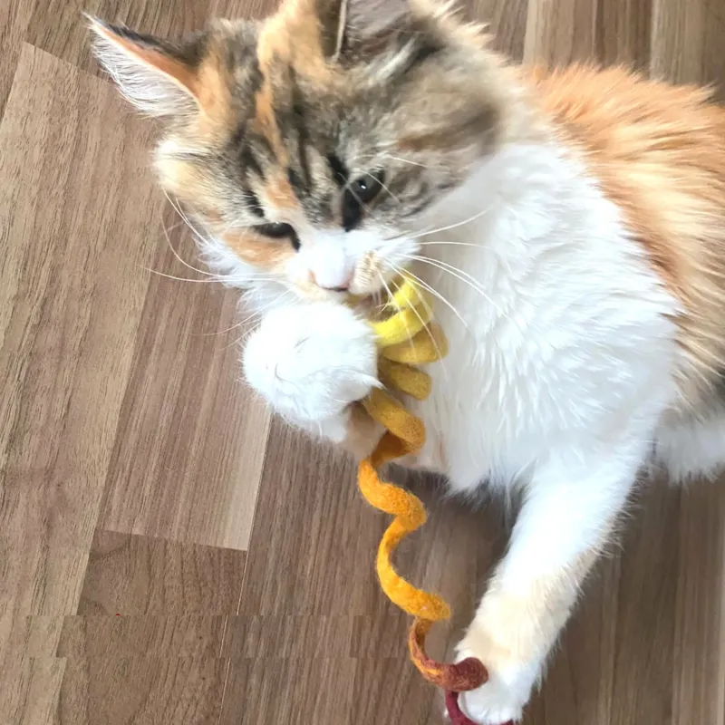 felted cat toy, mobile strings, toys for cats