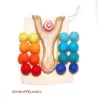 Wooden slingshot with felt balls, felt balls slingshot