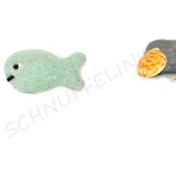 Filz Fische mit Gesicht, Montessori Baby Mobile, Taufe Fische gefilzt