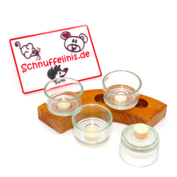 Teelichthalter Glas für Jahresringe, Stecker Teelichter