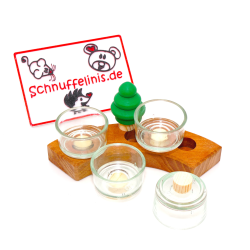 Teelichthalter Glas für Jahresringe, Stecker Teelichter