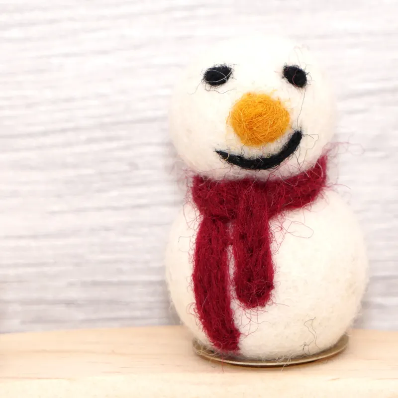 Felt wool snowmen mini, felted snowman, Christmas ornaments