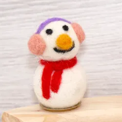 Felt wool snowmen mini, felted snowman, Christmas ornaments