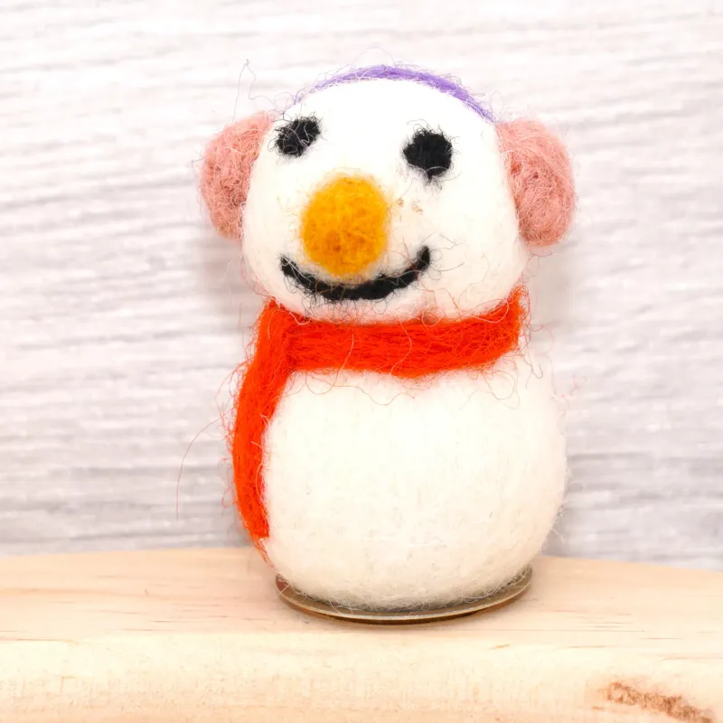 Felt wool snowmen mini, felted snowman, Christmas ornaments