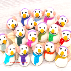 Schneemänner bunter Schal 12 Ohrenwärmer