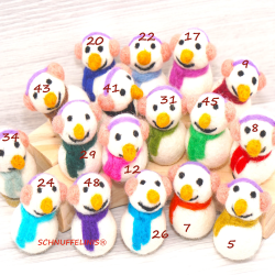 Schneemänner bunter Schal 12 Ohrenwärmer