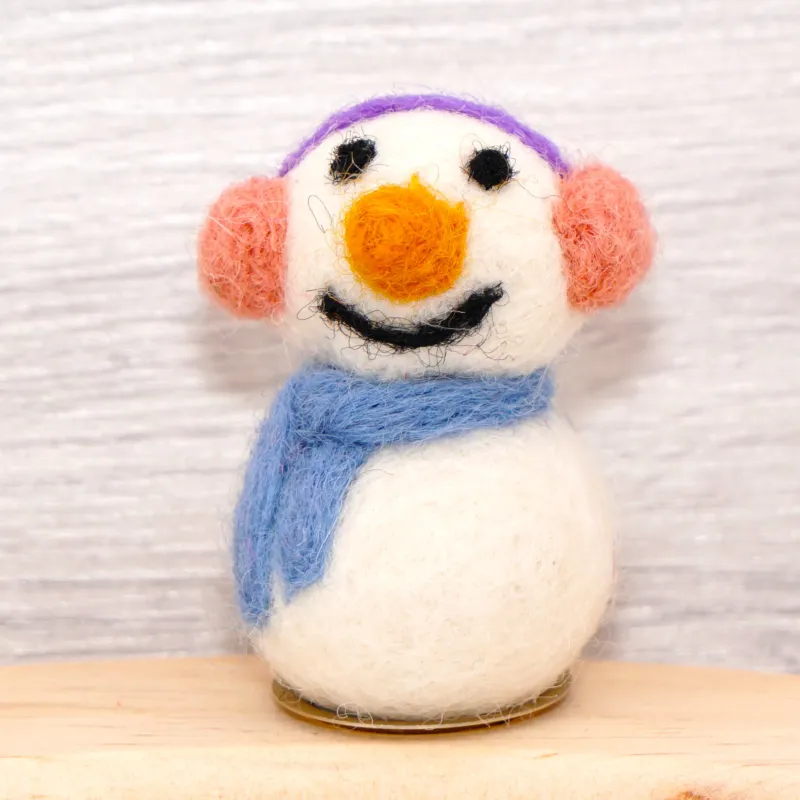 Felt wool snowmen mini, felted snowman, Christmas ornaments