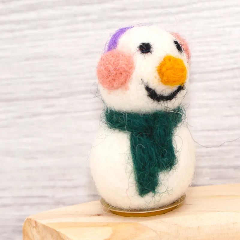 Felt wool snowmen mini, felted snowman, Christmas ornaments