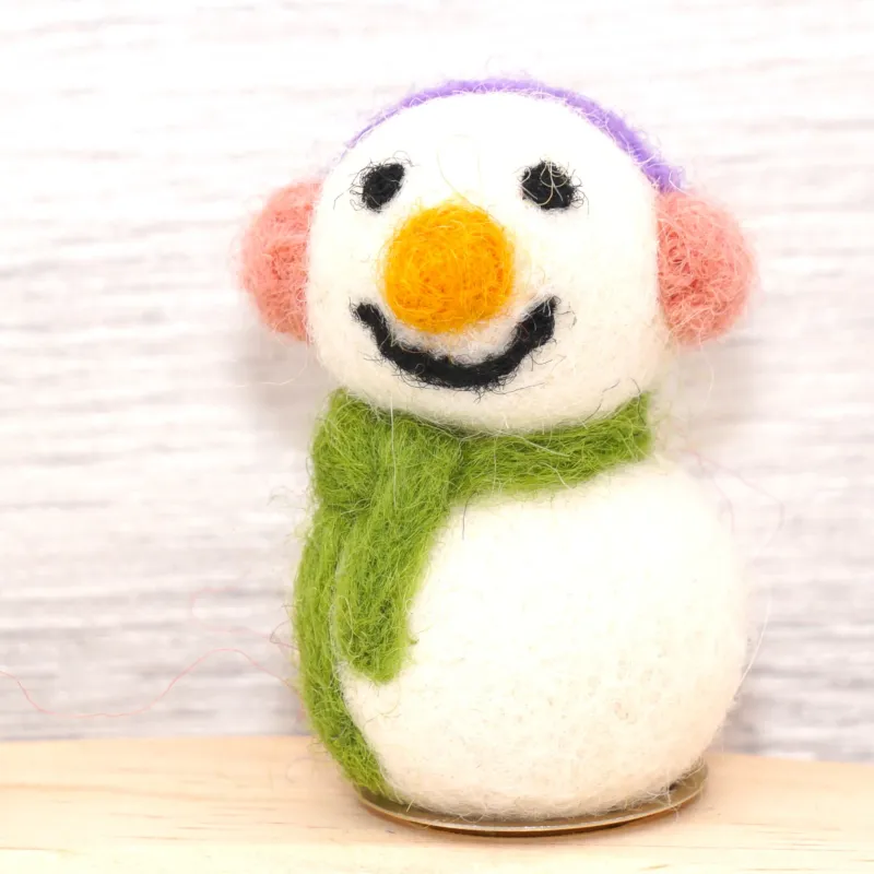 Felt wool snowmen mini, felted snowman, Christmas ornaments