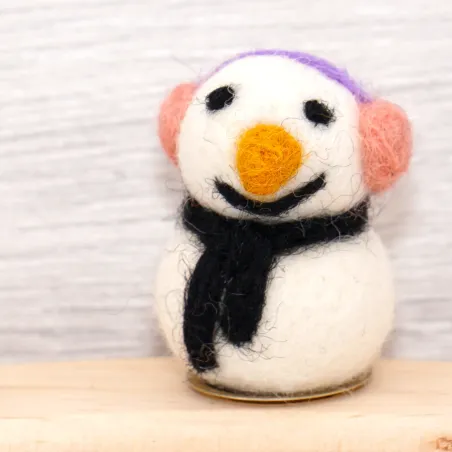 Felt wool snowmen mini, felted snowman, Christmas ornaments