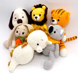 Crocheted animals tubs, gifts for kids