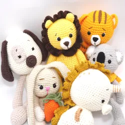 Crocheted animals Mike, gifts for kids