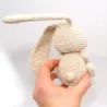 Häkeltiere Hase Charlotta, Baby Geschenk Taufe, Baby Mobile gehäkelt Hase