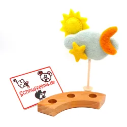 weather sun moon motif plug birthday ring felt plug-in figure