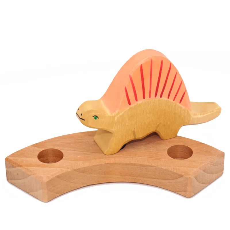 wooden Dimetrodon ring plugs, Christmas Birthday plug toddler