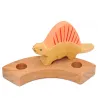 wooden Dimetrodon ring plugs, Christmas Birthday plug toddler