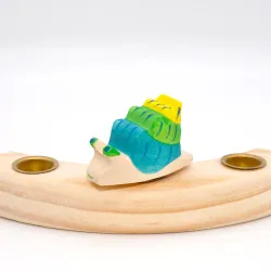 Birthday wooden ring, wood animal set, Birthday plug duck snail