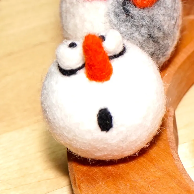 Schneemänner für Geburtstagringe, Motivstecker Schneemann Filz Stecker