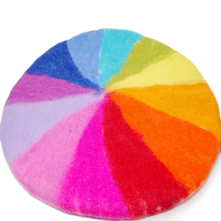 Farbkreis Filzteppich 12 Jahreszeiten Filzwolle Farbenteppich Montessori