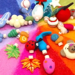 Christmas calendar felt plugs, stocking stuffers kids toddler Waldorf