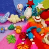 Christmas calendar felt plugs, stocking stuffers kids toddler Waldorf